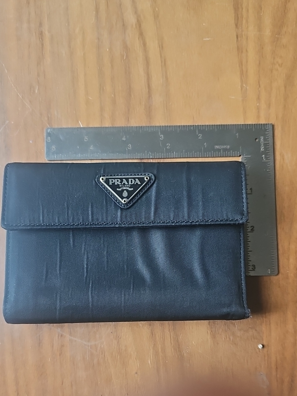 AUTH Prada Black Nylon Wallet WITH CoA
